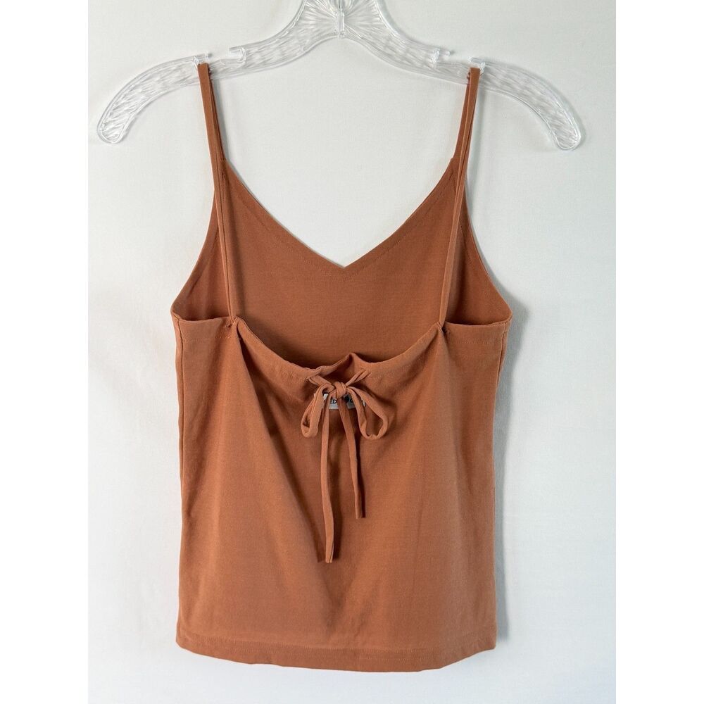 Greed Girl Double Layer Tie Back Cami Tank Top Brown Tan Size L Y2K